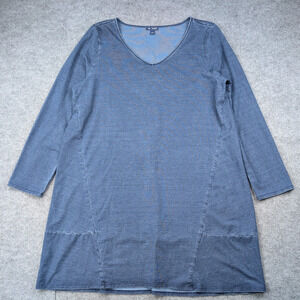 Pure Jill Indigo Dress Womens Large Blue Relaxed Coastal Cowgirl Blue Shift